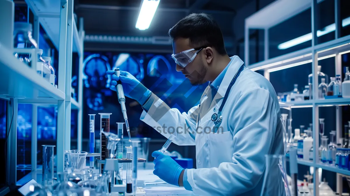 Picture of Team of Happy Medical Professionals in Lab Coats