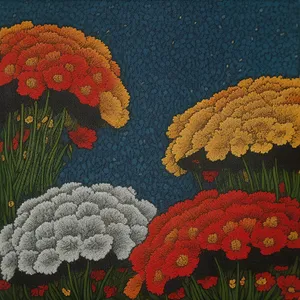 Vibrant Yarrow Blossoms in Colorful Garden