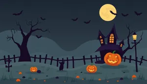 Spooky Halloween Night in the Cemetery