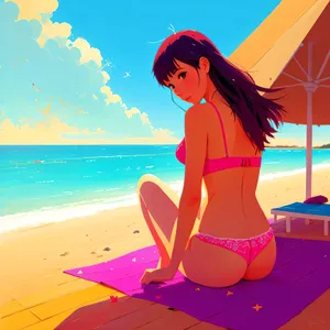 Sun-kissed vacation vibes on tropical beach