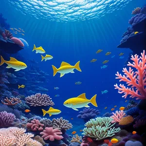 Vibrant Coral Reef in Ocean Waters