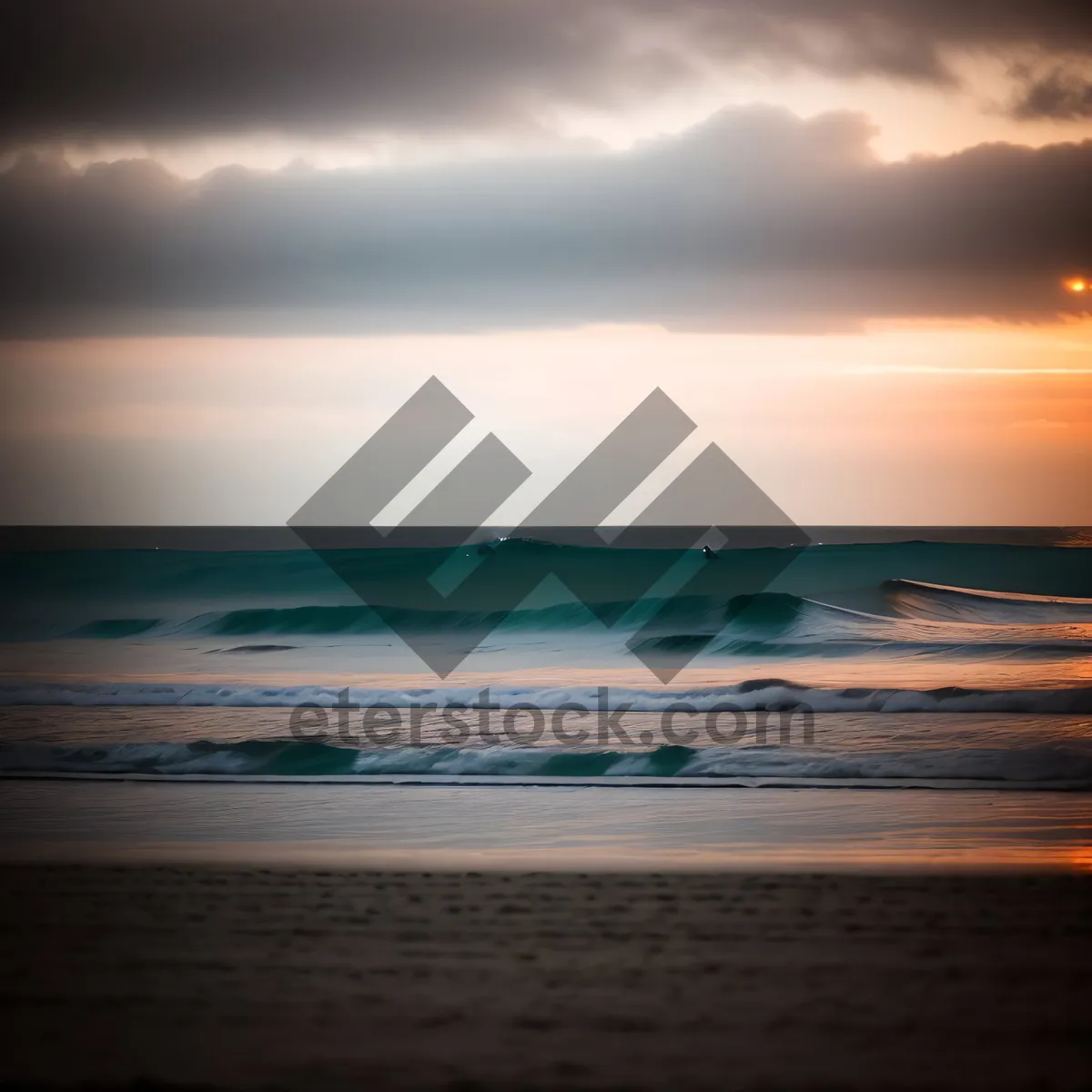 Picture of Serenity by the Seashore: A Sunset over the Ocean