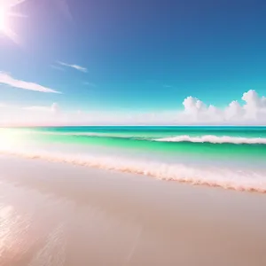 Serene Summer Seascape: A Bright Horizon of Clear Skies and Sunlight