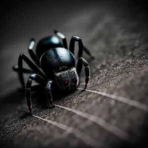 Close-up of a Black Widow Spider on a Leaf.