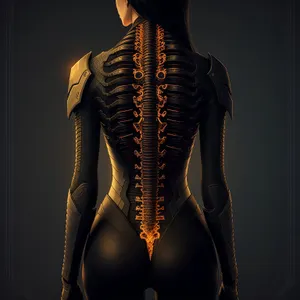 Sultry Spinal Seduction: 3D Human Skeletal Model