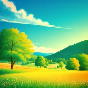 Vibrant Rapeseed Meadow Under Clear Blue Sky.