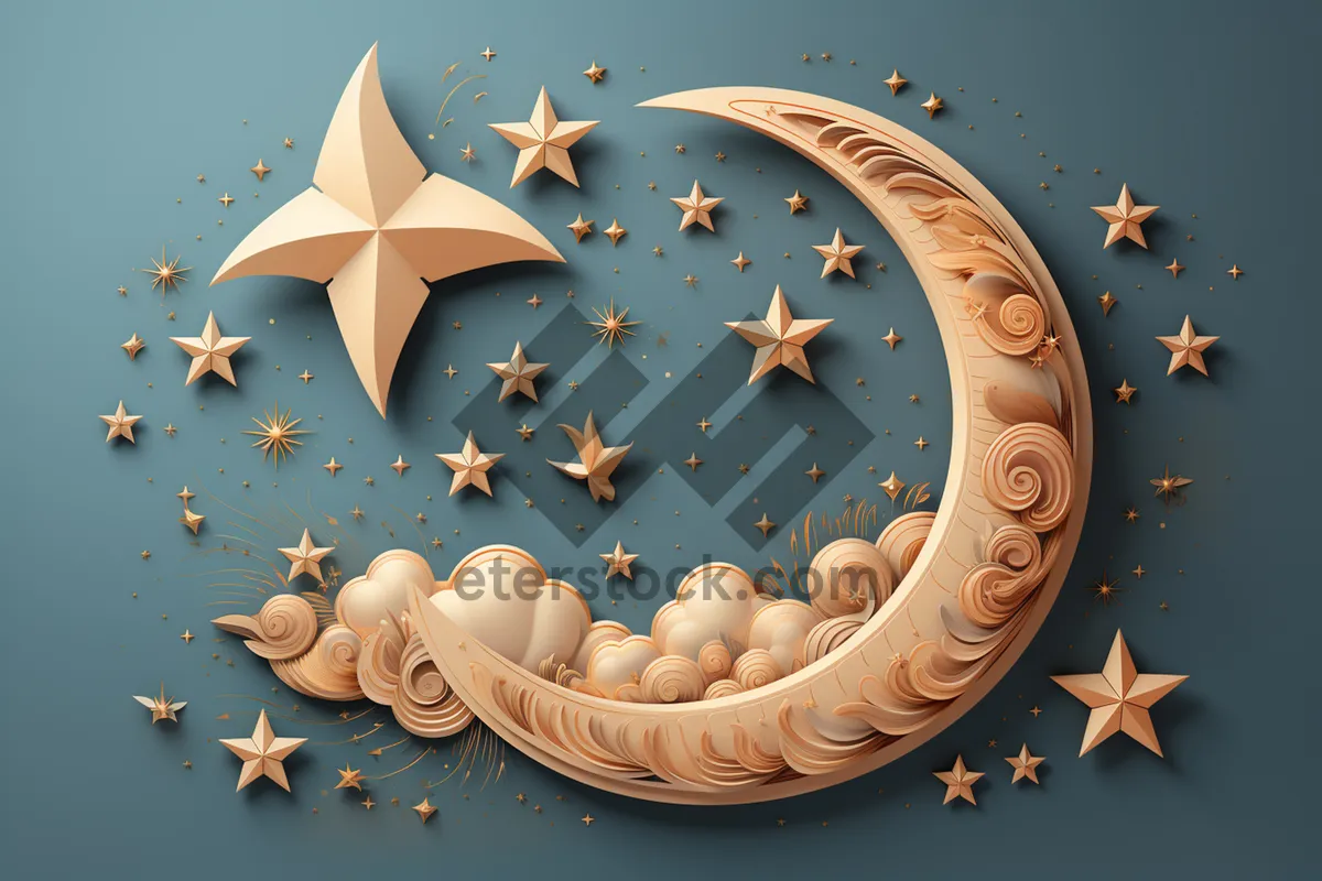 Picture of Moonlight Holiday Clock Design with Star Decoration