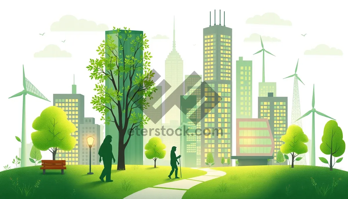 Picture of Modern skyscraper in urban city skyline with bay view.