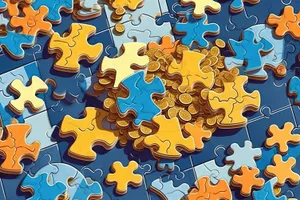 Team success puzzle: connecting pieces to solve challenge