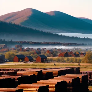 Idyllic Sunset over Mountain Ranch Resort