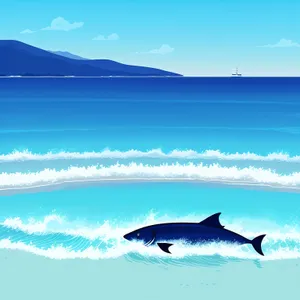 Serene Shark Encounter in Pristine Ocean Waters