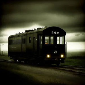 Vintage locomotive at train station