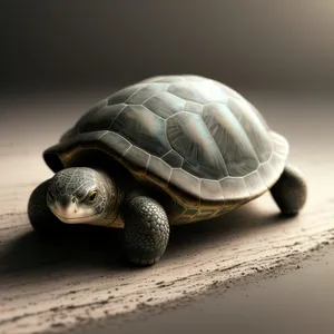 Sluggish Shell: Cute Box Turtle Seeks Hard Protection in Mud