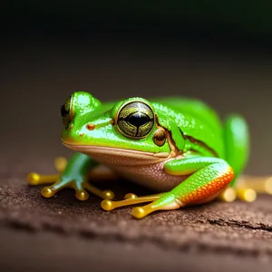 Vibrant Eyed Tree Frog Wildlife Close-Up