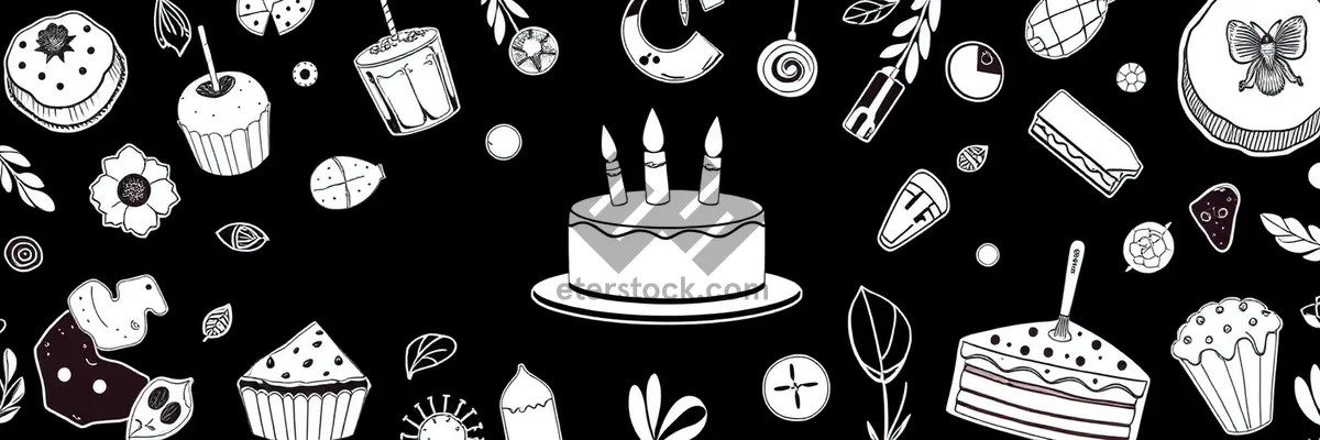 Picture of Black Silhouette Cartoon Graphic Icons Set