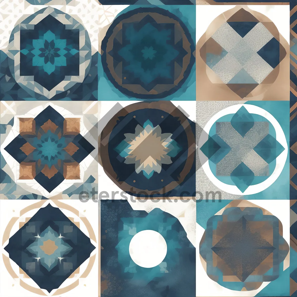 Picture of Geometric Gem Mosaic Tile Pattern Design