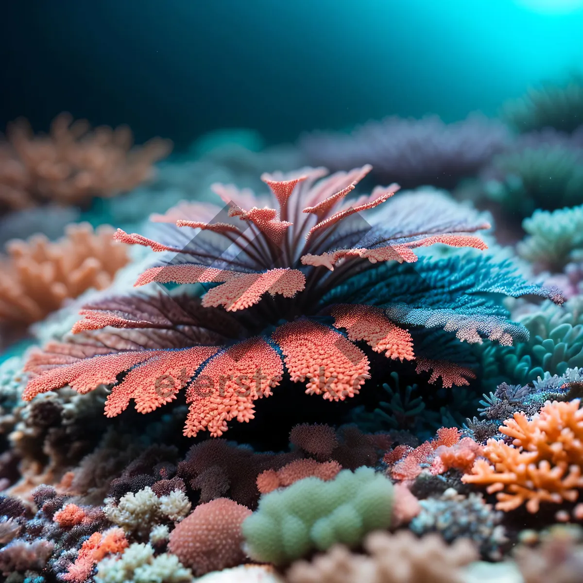 Picture of Colorful Reef Echinoderm in Tropical Waters.