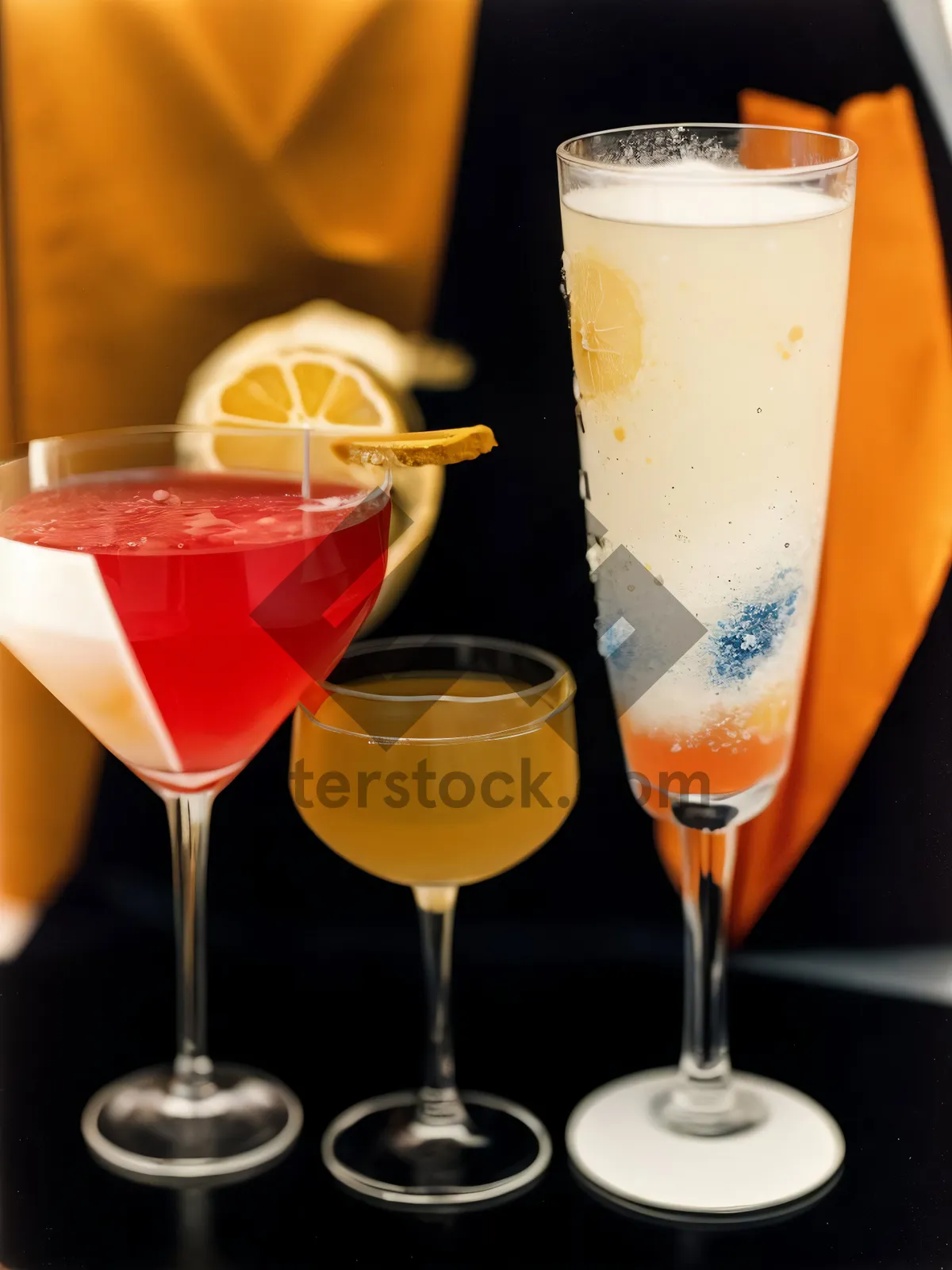 Picture of Fruity Celebration Refreshment in Crystal-Decorated Wineglass