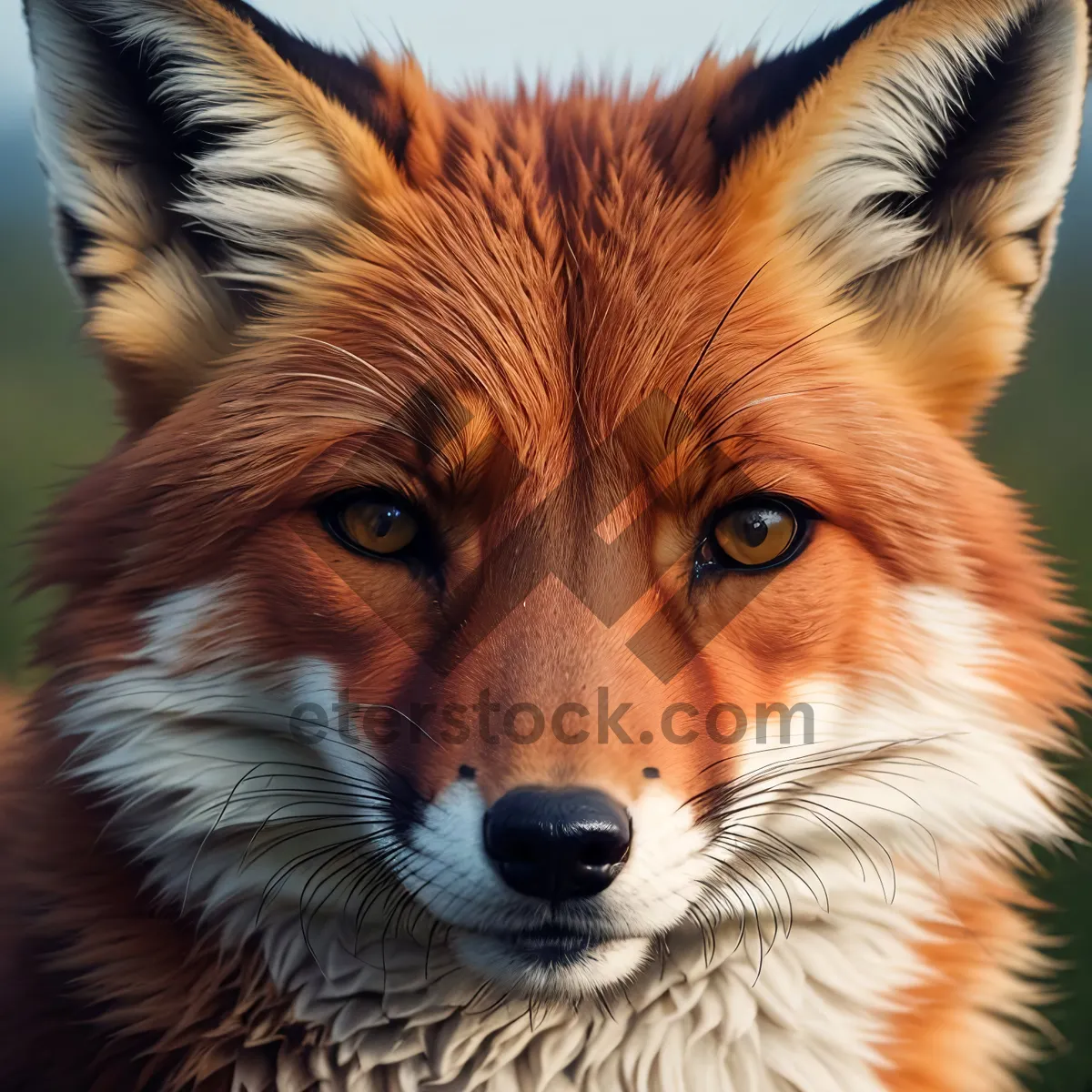 Picture of Adorable Red Fox with Furry Whiskers.