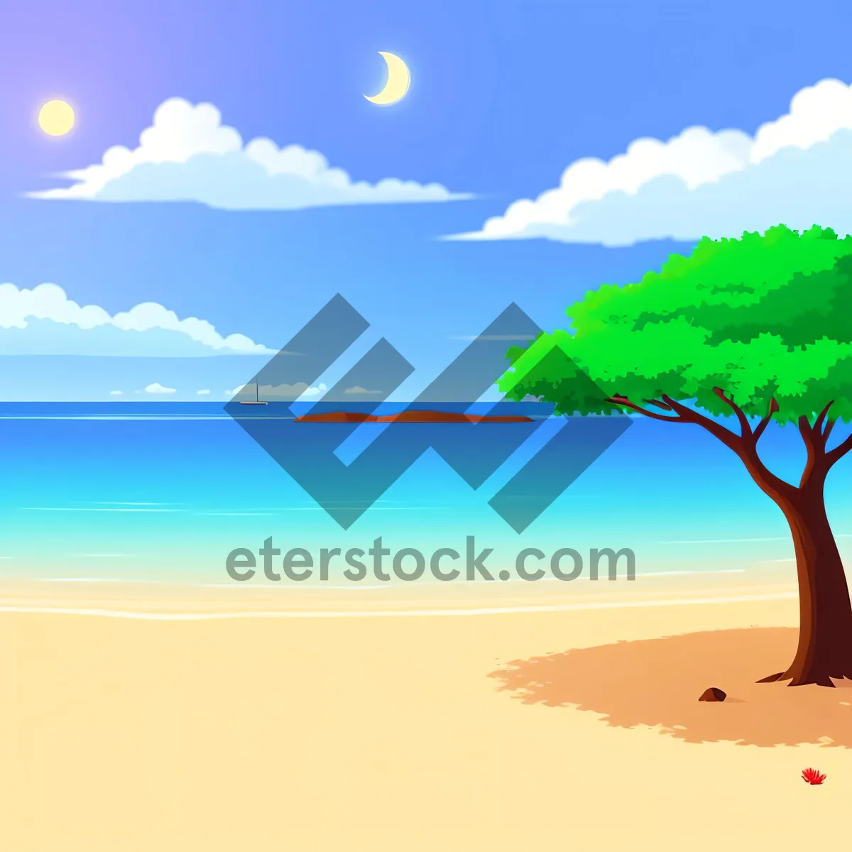 Picture of Serene Seascape: Summer Sky, Solitude, Sunshine