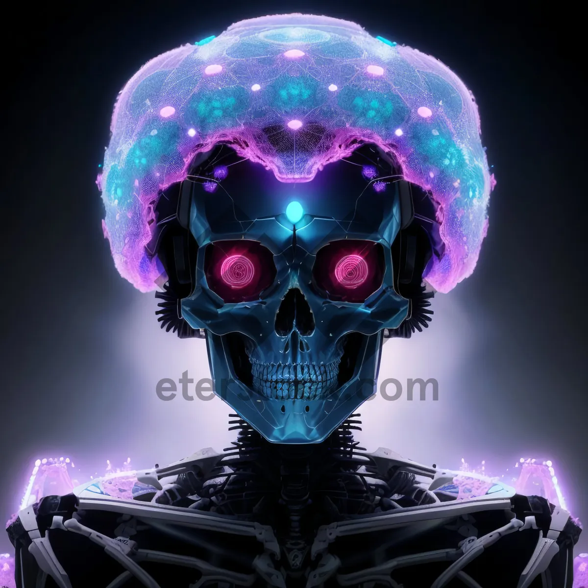 Picture of Person wearing black skull mask for protection.