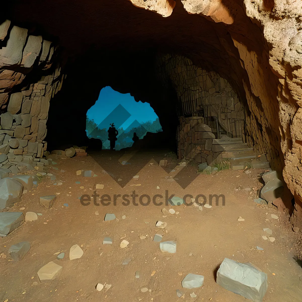 Picture of Ancient Cliff Dwelling amidst Majestic Mountain Landscape