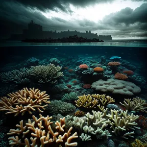 Colorful Coral Reef Exotic Dive: Sunlit Marine Life