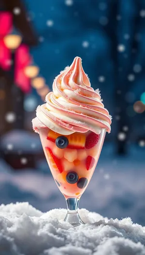 Delicious Berry Ice Cream Cone Treat