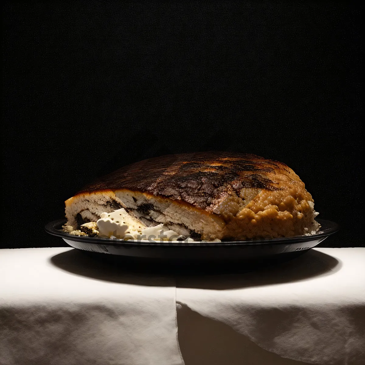 Picture of Delicious Abalone Toast on Brown Plate