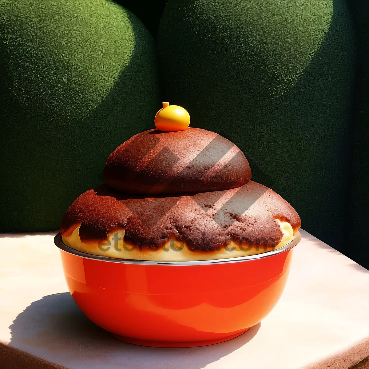 Picture of Fruit-filled Bowl with Tea and Candle