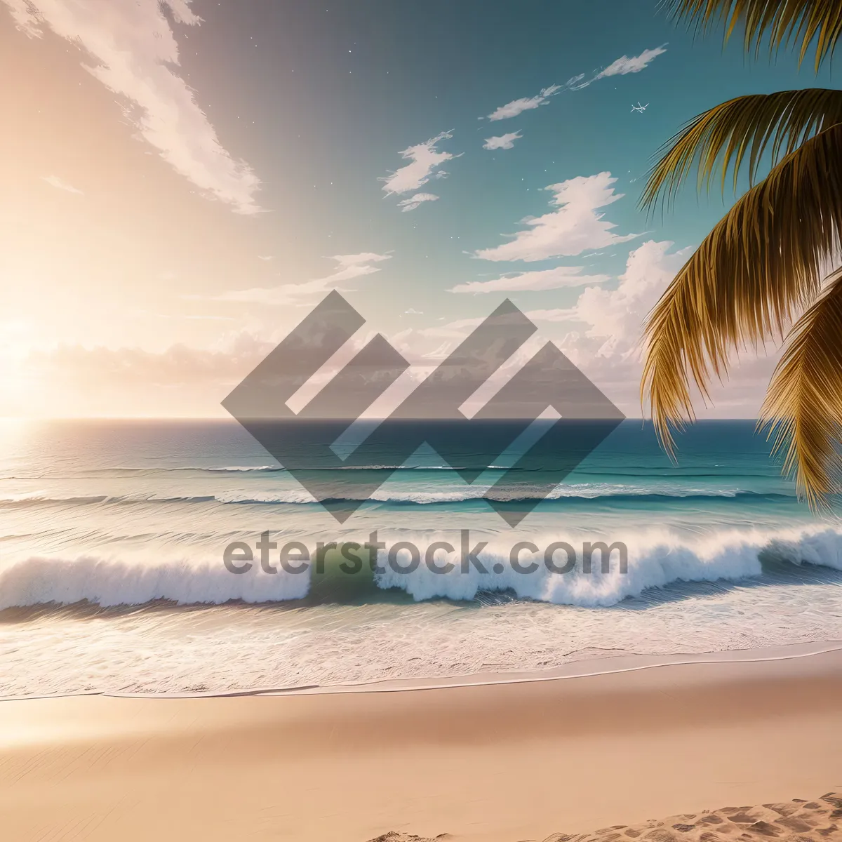 Picture of Turquoise Wave crashing on Tropic Beach