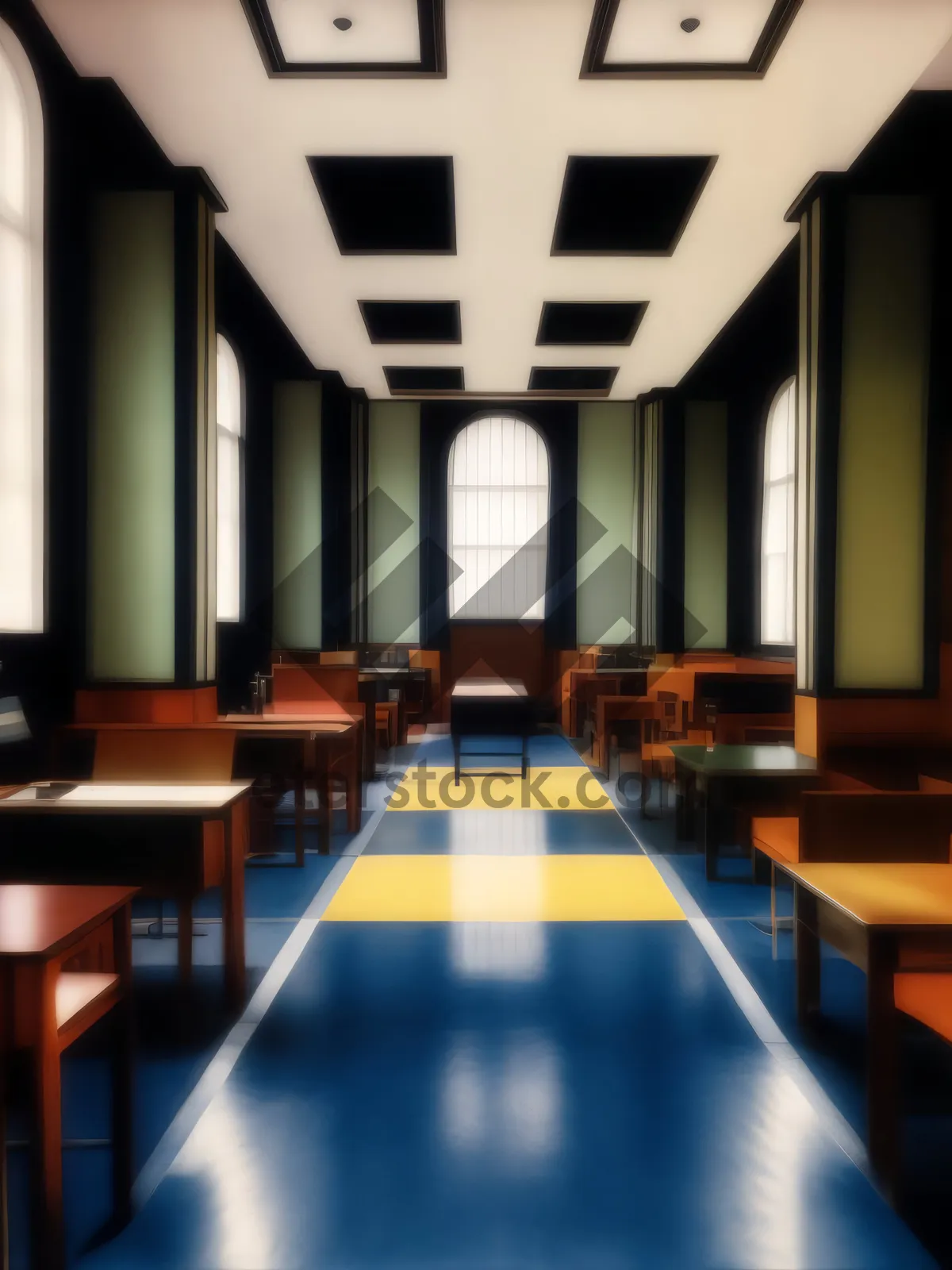 Picture of Modern interior design of a stylish apartment hallway