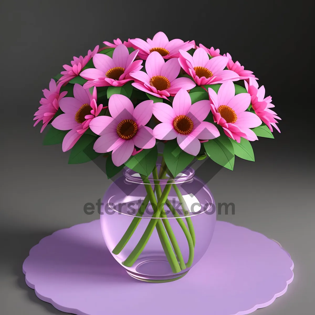 Picture of Pink Floral Bouquet - Beautiful Spring Blooms in Lilac
