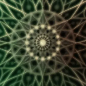 Futuristic Cactus Glow: Digital Fractal Pattern Art