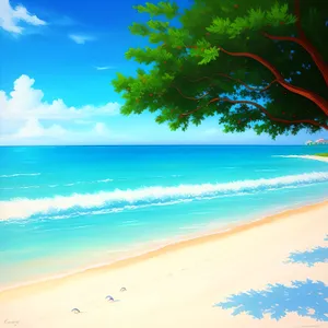 Sun-kissed Tranquility: Tropical Paradise on a Coastline