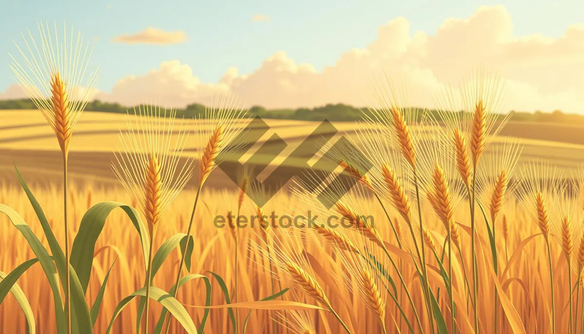 Picture of Golden Wheat Field Under a Summer Sky