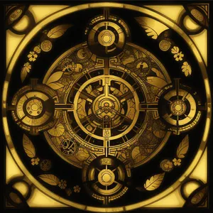 Vintage Clock Mechanism Timepiece Art Design