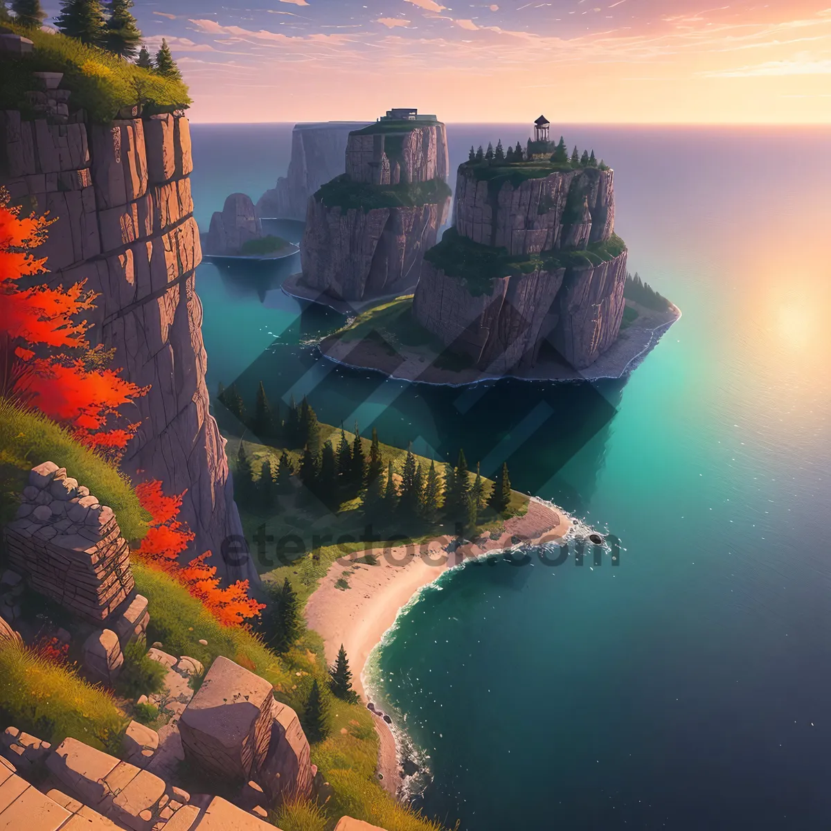 Picture of Beachside Bliss: Serene Sea and Sun