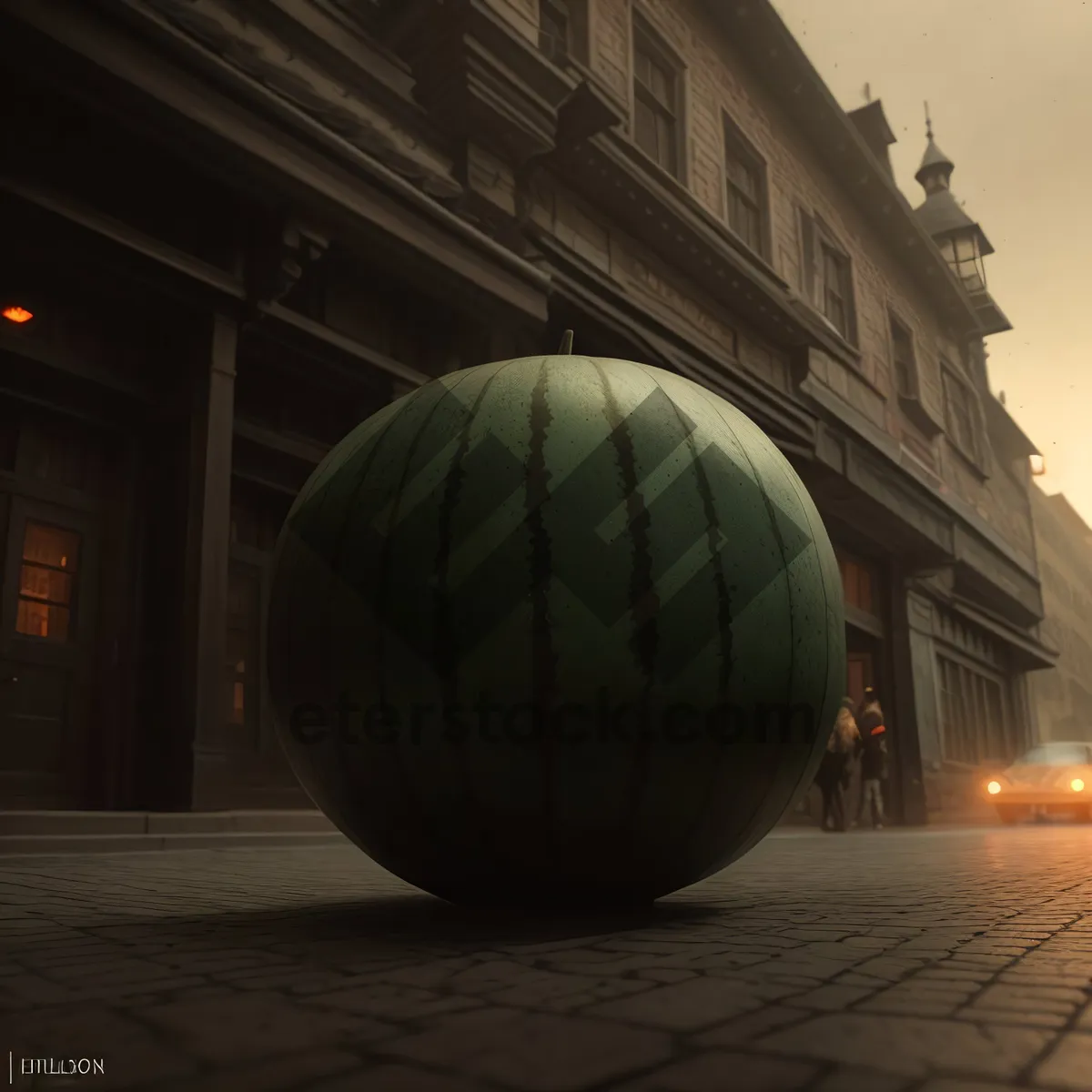 Picture of Autumn Harvest: Planetarium Building with Orange Squash Balloon