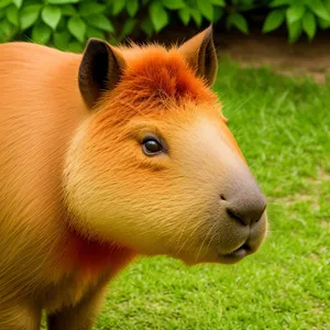 Cute Brown Guinea Pig with Fluffy Fur