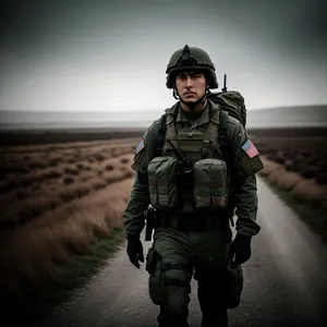 Outdoor Portrait of a Military Man in Uniform