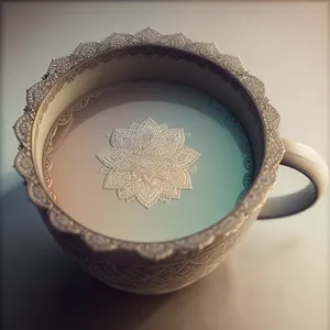 Porcelain Coffee Cup with Punch of Mixed Drink