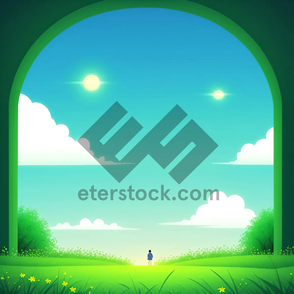 Picture of Summer Moonlight over Serene Sky Landscape