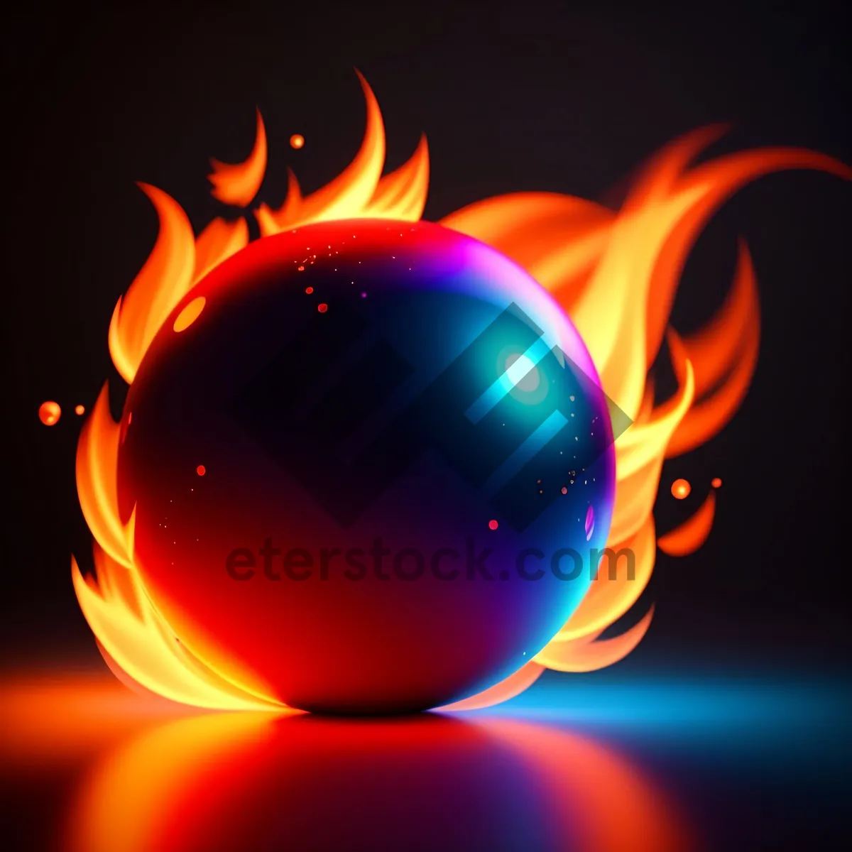 Picture of Shiny Heat Icon: Dynamic Orange Glass Button