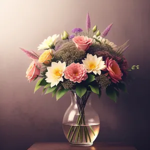 Colorful Summer Bouquet in Vase