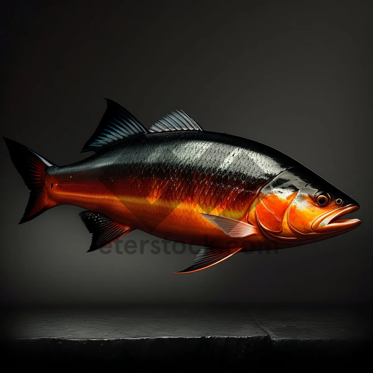 Picture of Aquatic Goldfish: Stunning Orange Fish Swimming in Aquarium