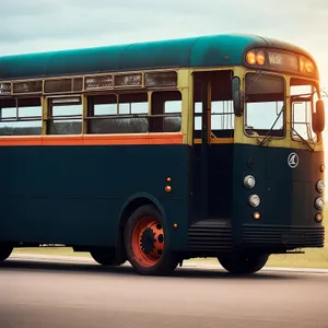 Tourist Shuttle Bus on the Road