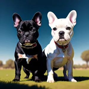 Adorable Bulldog Puppy: Wrinkled Cutie Sitting in Studio