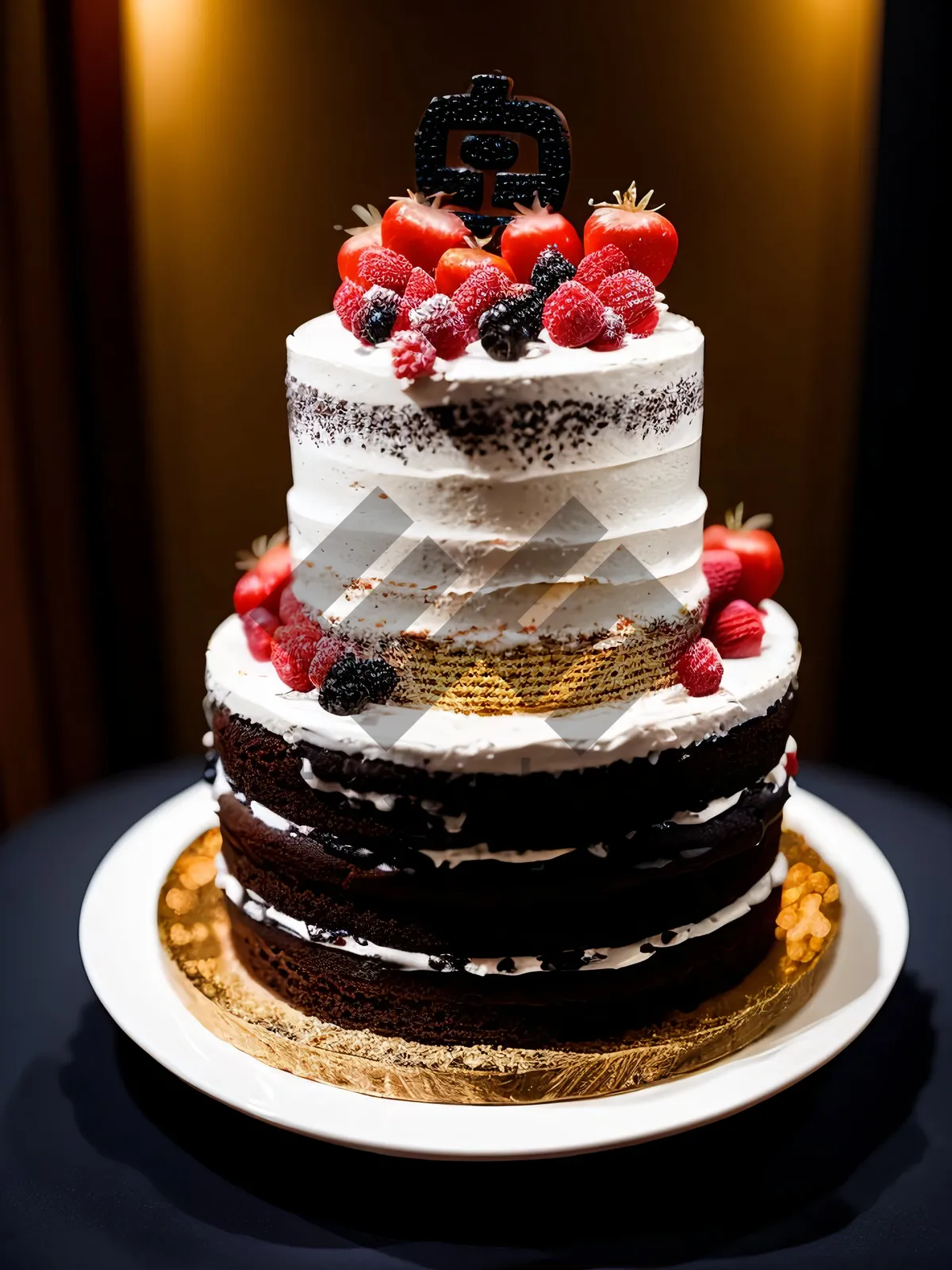 Picture of Delicious Fruit Cream Cake at Gourmet Bakery