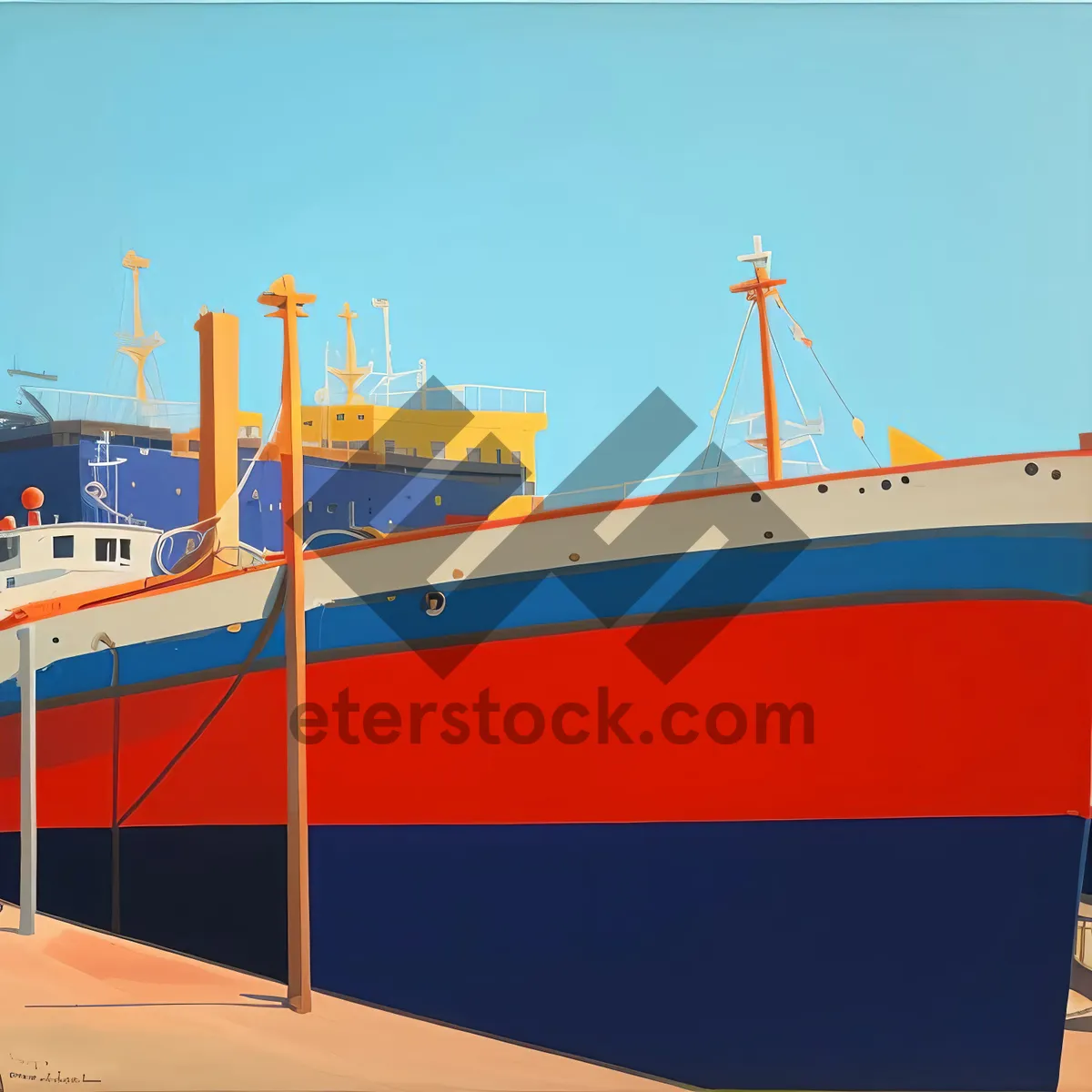 Picture of Maritime Transport: Iconic Container Ship at Harbor